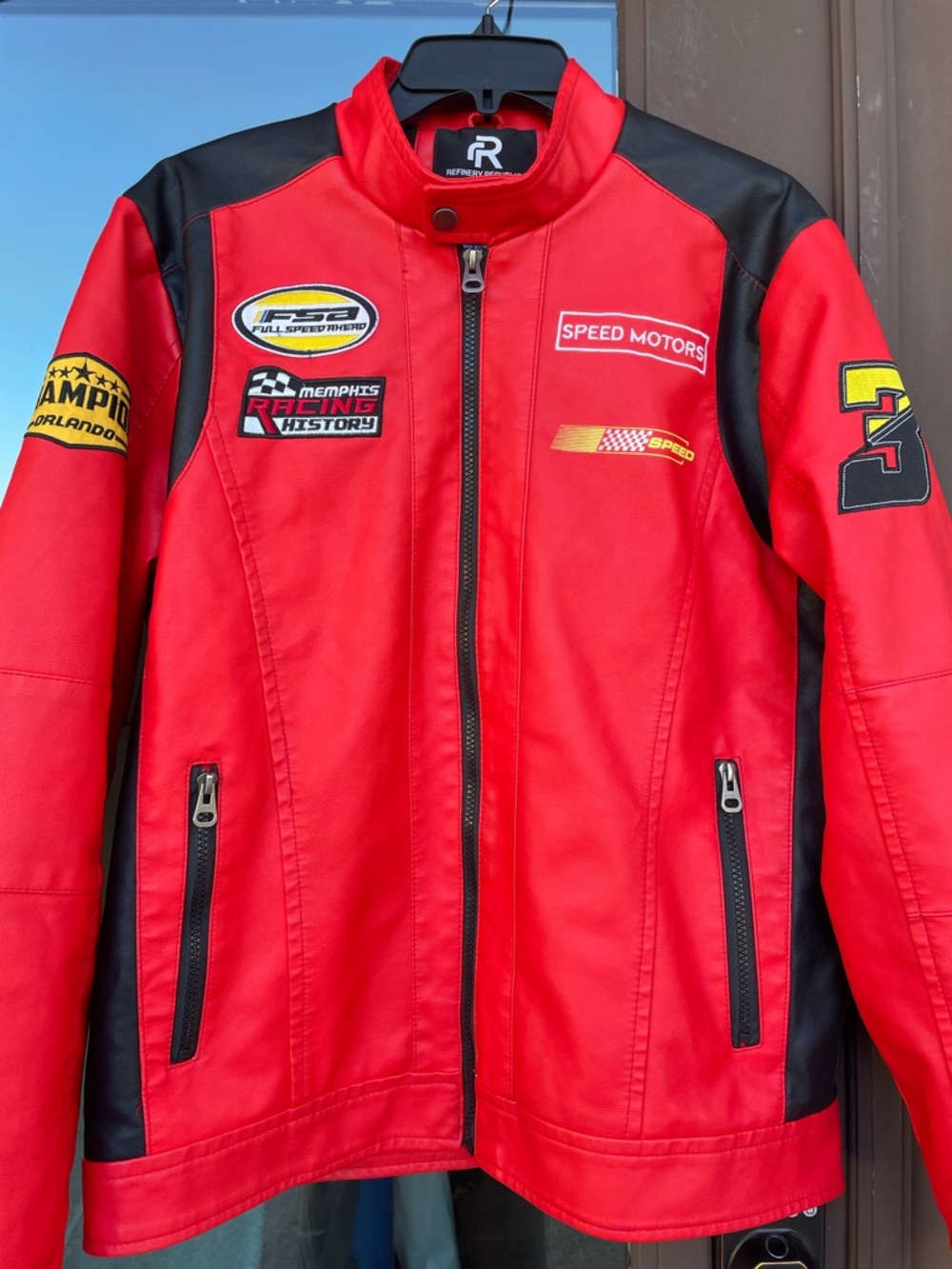 Refinery Republic Racing Jacket Red & Black "Full Speed Ahead" S